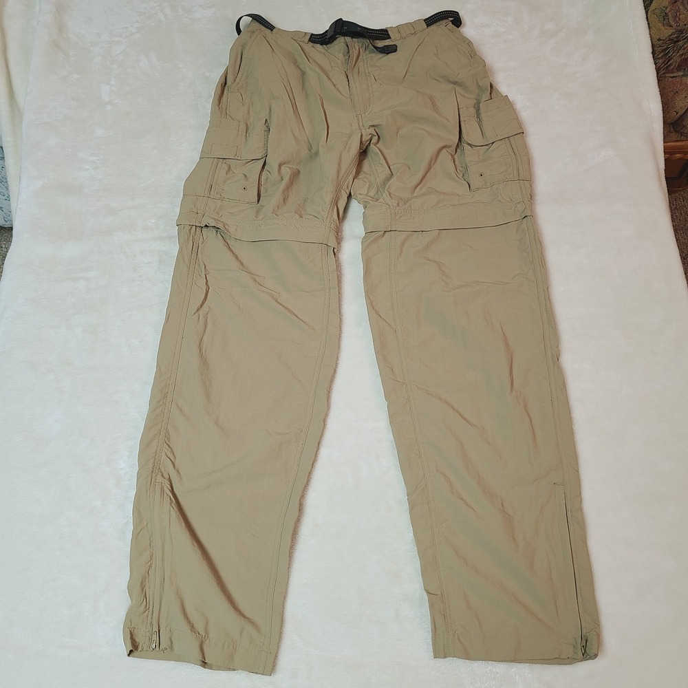 Magellan Outdoors Magrepel Convertible Pants Men Medium Tan Fish Gear Ankle Zip